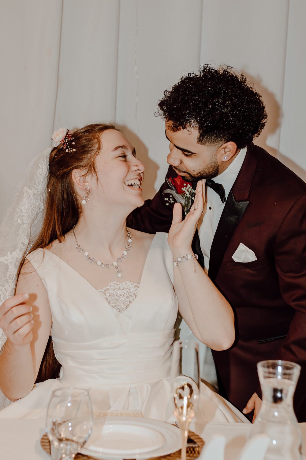 Newlyweds at their reception